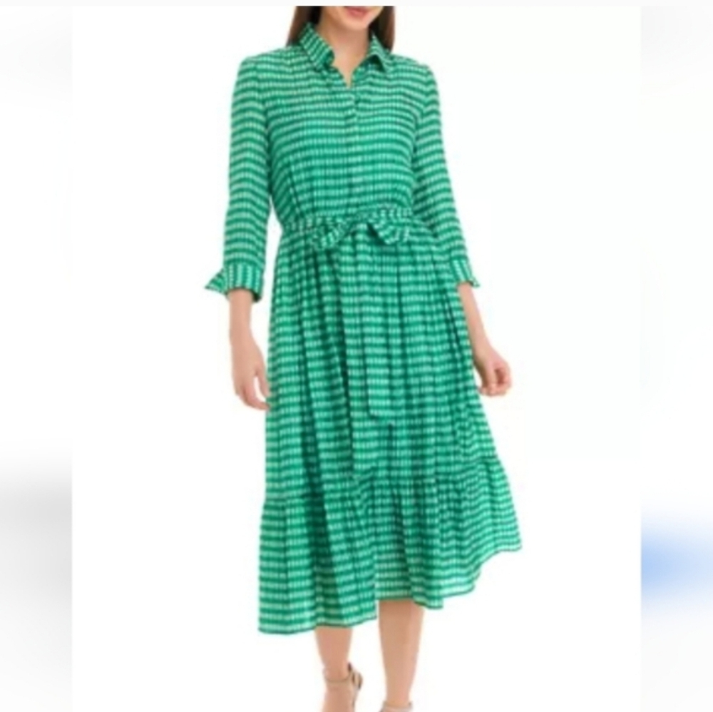 Women's Green Midi Dress - Classic A-Line Shirt Dress & Slip Dress Options